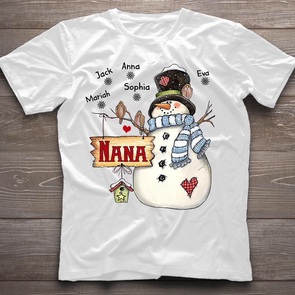 Nana Snowman - Personalized Grandma T-shirt and Hoodie
