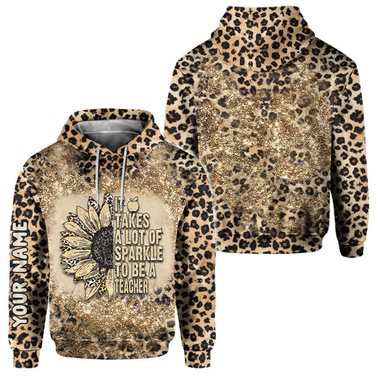 Be A Teacher - Personalized All Over T-shirt and Hoodie With Faux Glitter Print