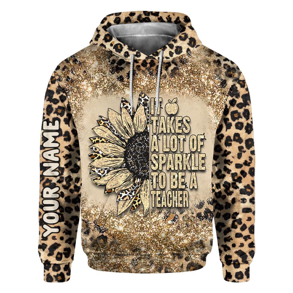 Be A Teacher - Personalized All Over T-shirt and Hoodie With Faux Glitter Print