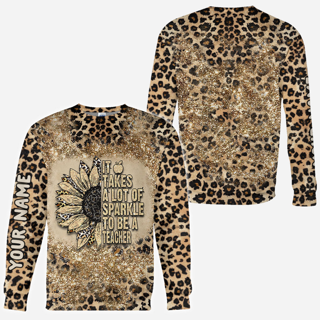 Be A Teacher - Personalized All Over T-shirt and Hoodie With Faux Glitter Print