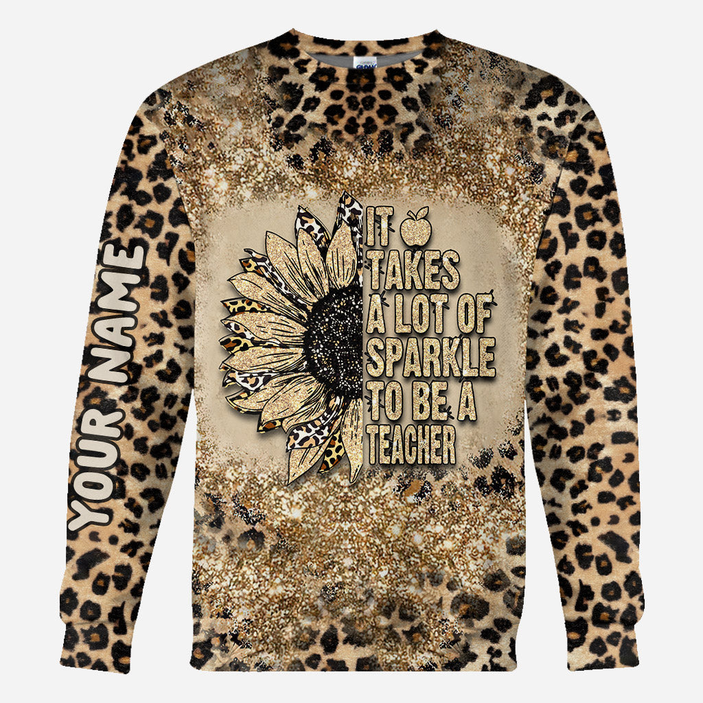 Be A Teacher - Personalized All Over T-shirt and Hoodie With Faux Glitter Print