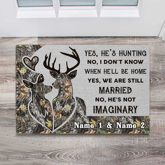 He's Not Imaginary - Personalized Hunting Doormat