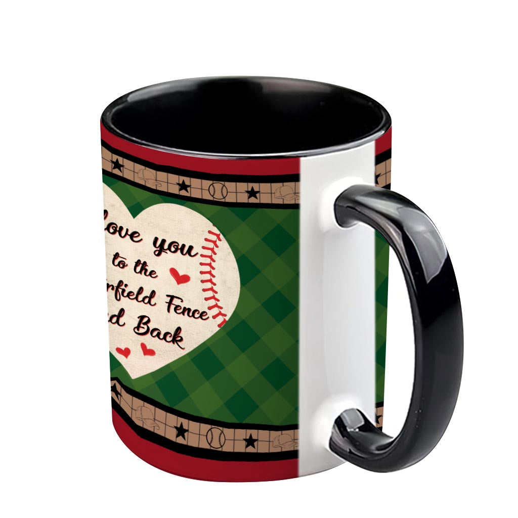 My Heart Is On That Field - Personalized Baseball Accent Mug