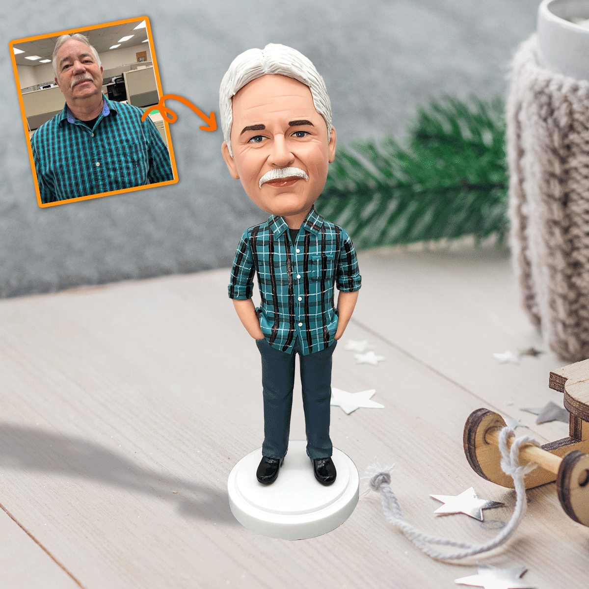 Personalized Step Dad Figure - Gift for step dad - Personalized Bobblehead
