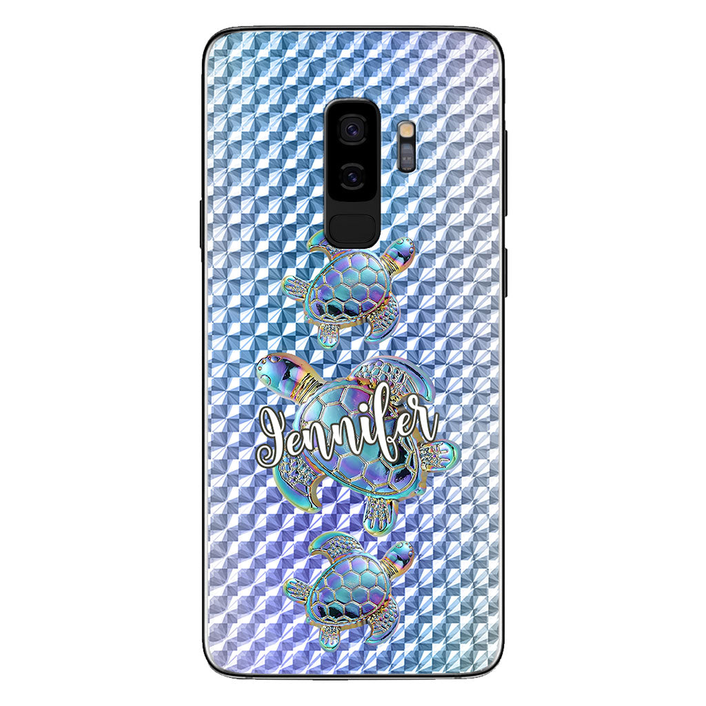 Salty Lil Beach - Personalized Turtle Clear Phone Case