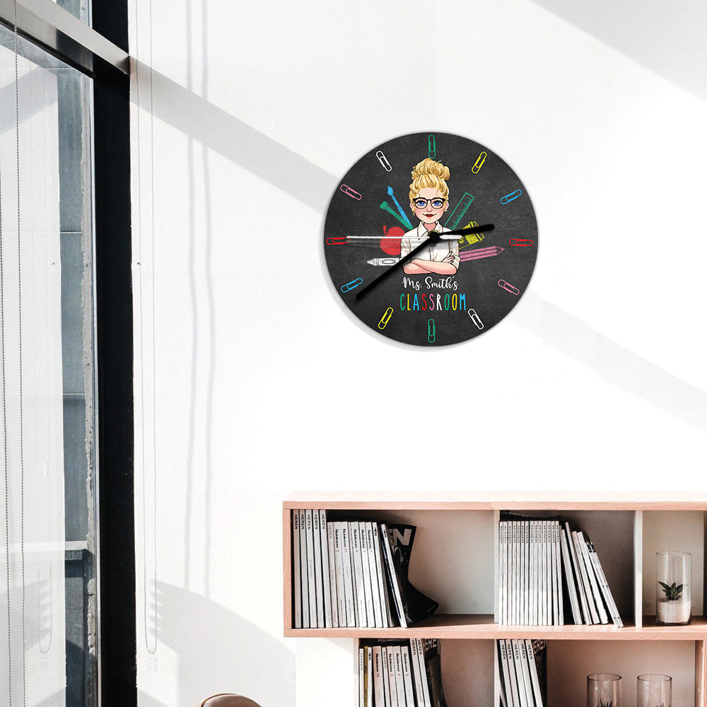 Teacher's Classroom - Personalized Teacher Wall Clock