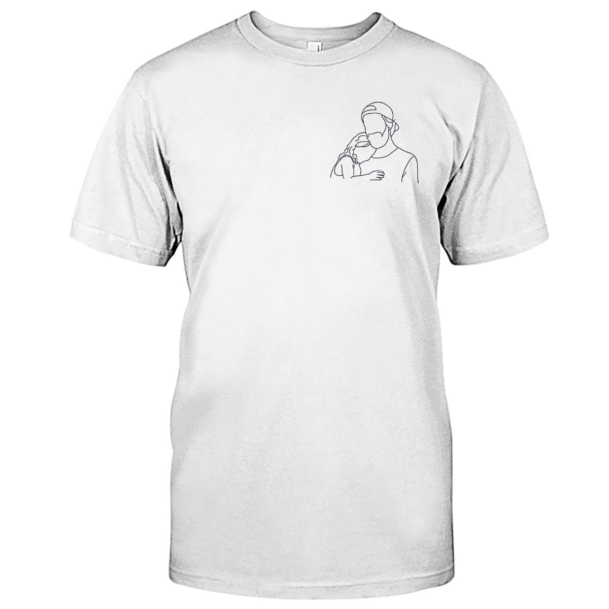 Custom Line Art - Personalized Uncle Embroidered T-shirt