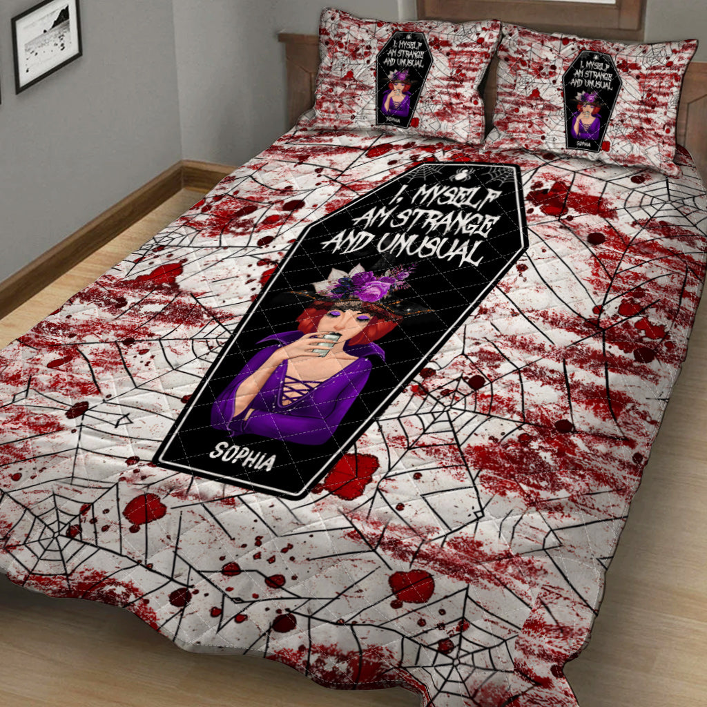I Myself Am Strange and Unusual - Personalized Witch Quilt Set