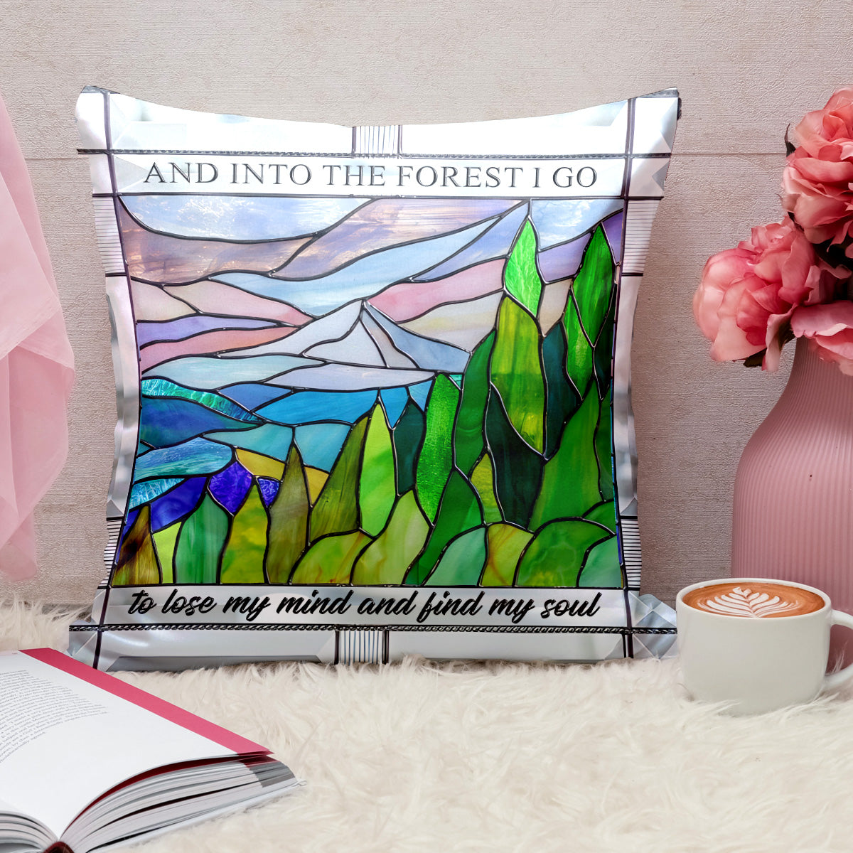 And Into The Forest I Go - Hiking Throw Pillow