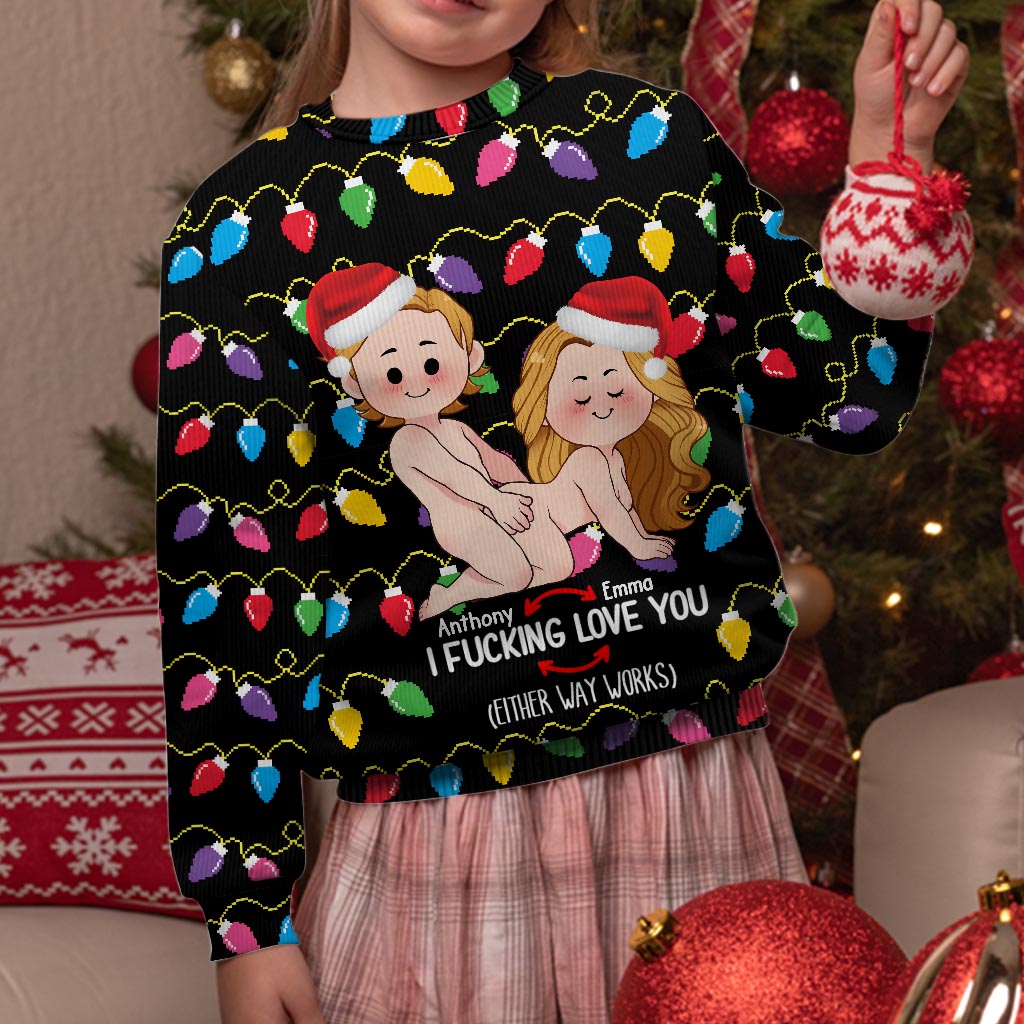 I Love You - Personalized Couple Ugly Sweater