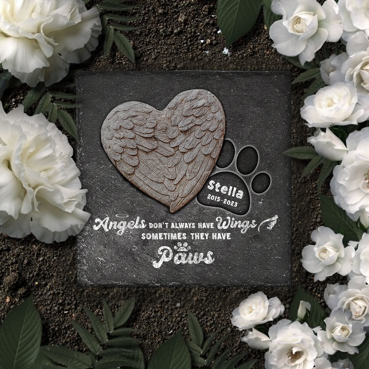Angel Don't Always Have Wings - Personalized Dog Square Shaped Stone