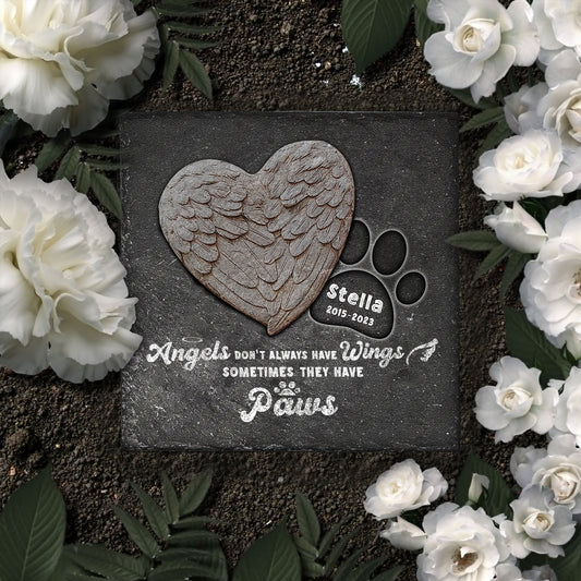 Angel Don't Always Have Wings - Personalized Dog Square Shaped Stone