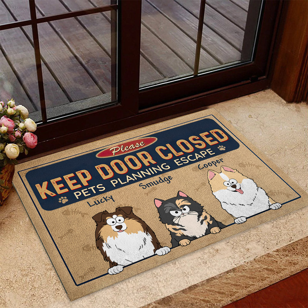 Don't Let Them Out - Personalized Dog Doormat