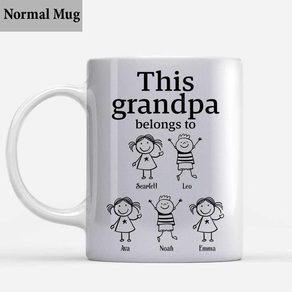 This Grandpa Belongs To - Personalized Grandpa Mug