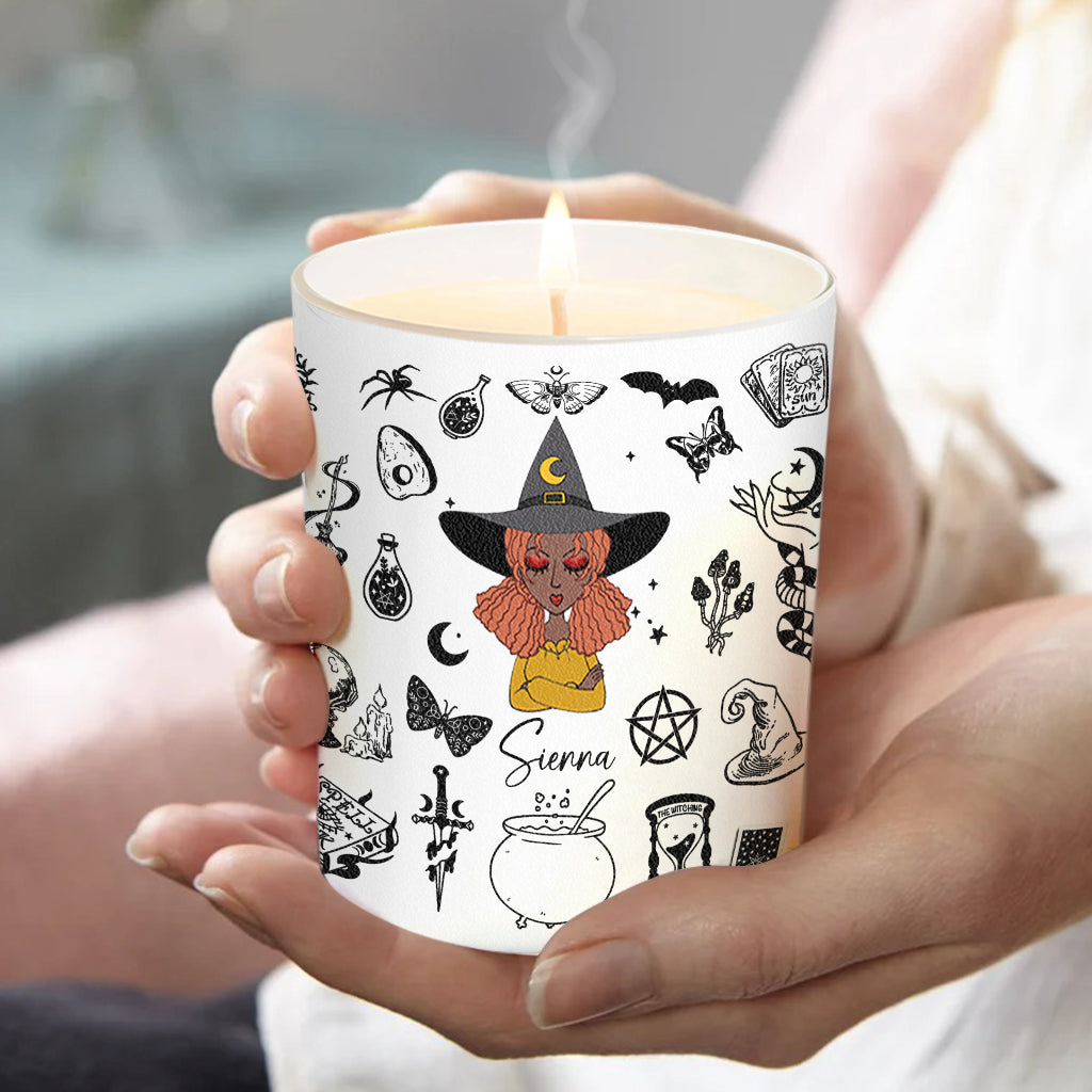 Buckle Up Buttercup - Personalized Witch Candle With Wooden Lid