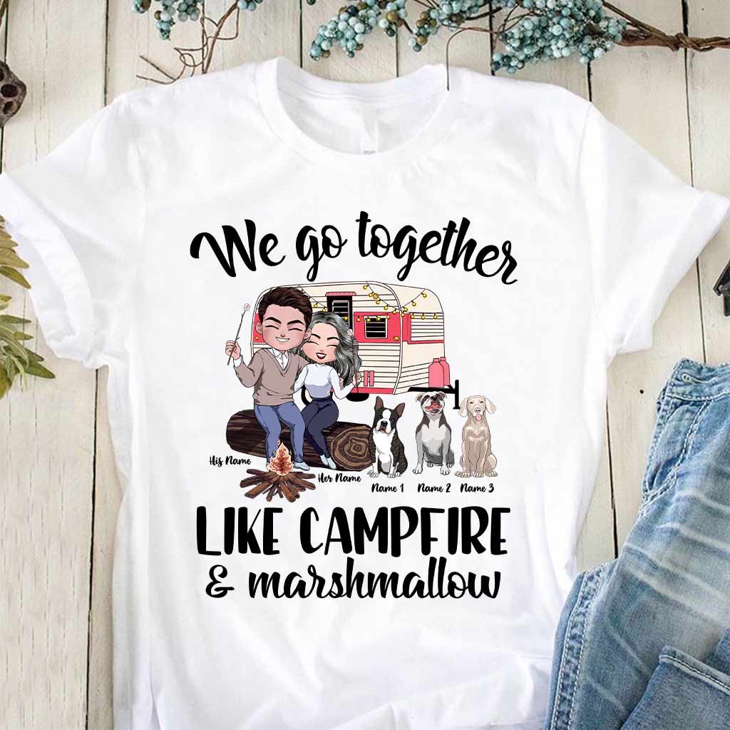 You And Me And The Dogs And The Campfire - Personalized Camping T-shirt and Hoodie