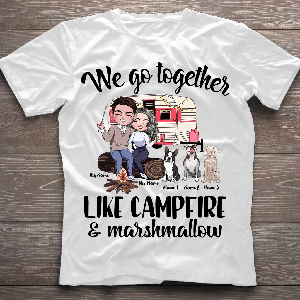 You And Me And The Dogs And The Campfire - Personalized Camping T-shirt and Hoodie