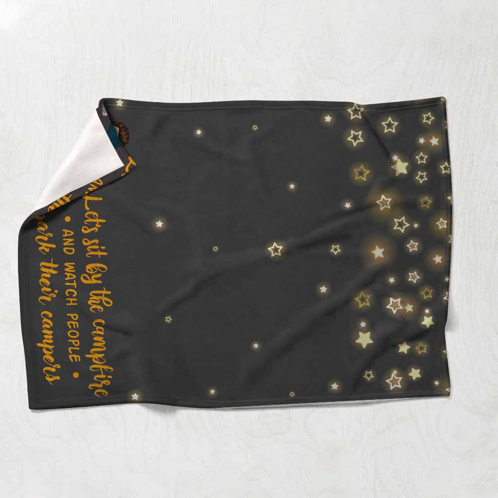 Let's Sit By The Campfire - Personalized Couple Camping Blanket