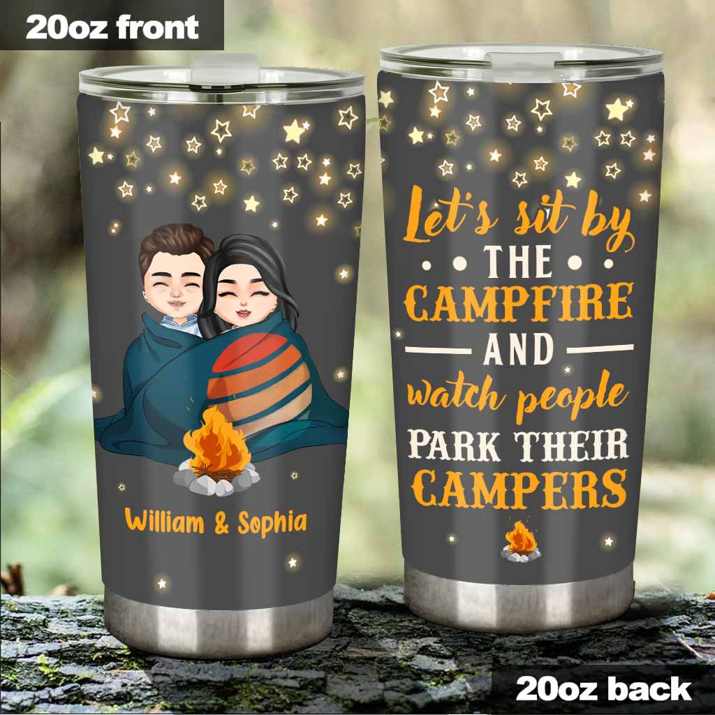 Let's Sit By The Campfire - Personalized Couple Camping Tumbler