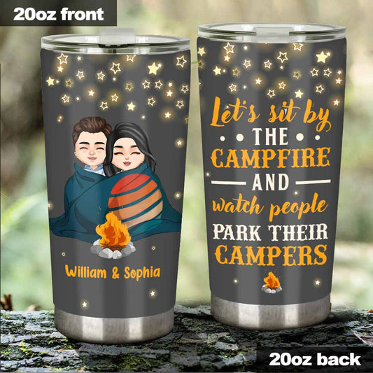 Let's Sit By The Campfire - Personalized Couple Camping Tumbler