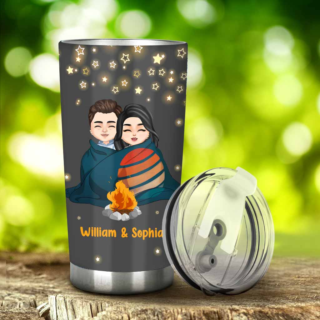 Let's Sit By The Campfire - Personalized Couple Camping Tumbler