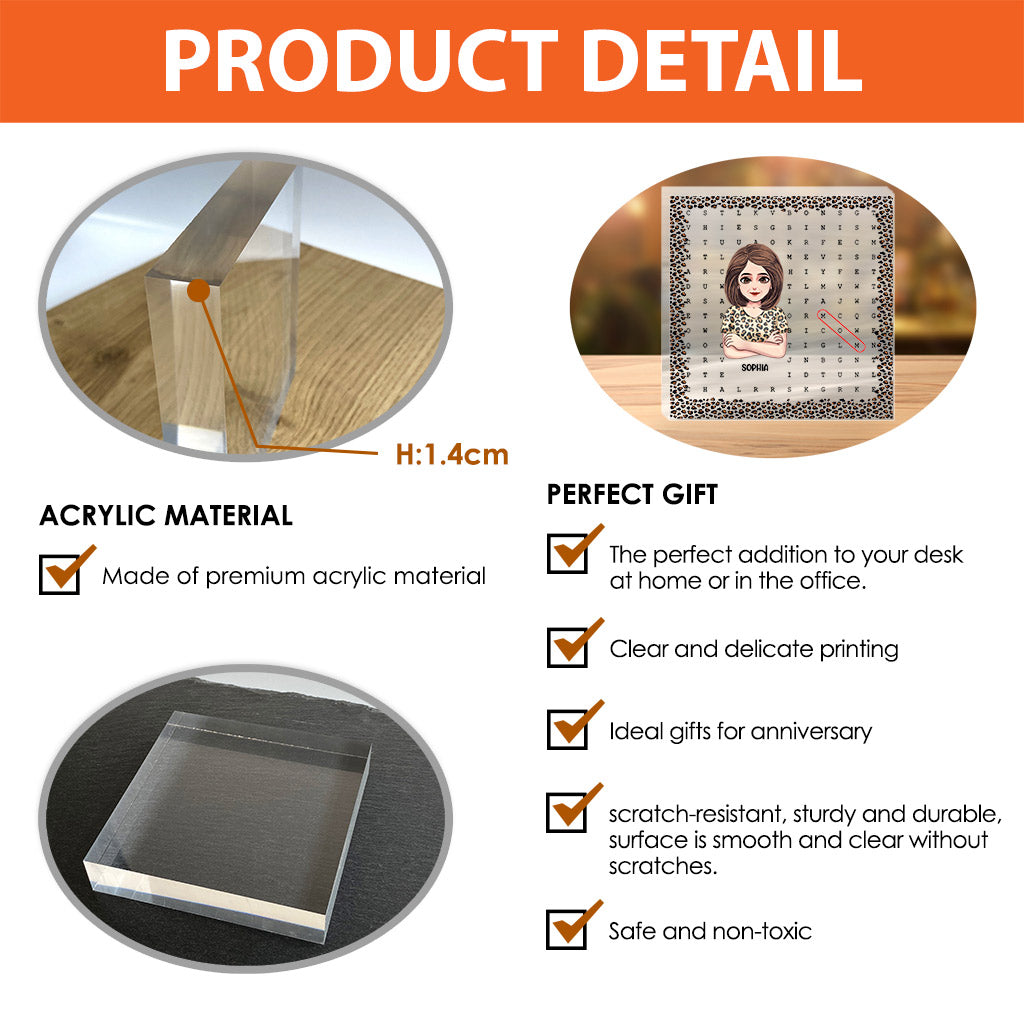 Mom Scrabble Puzzle - Personalized Mother's Day Mother Custom Shaped Acrylic Plaque