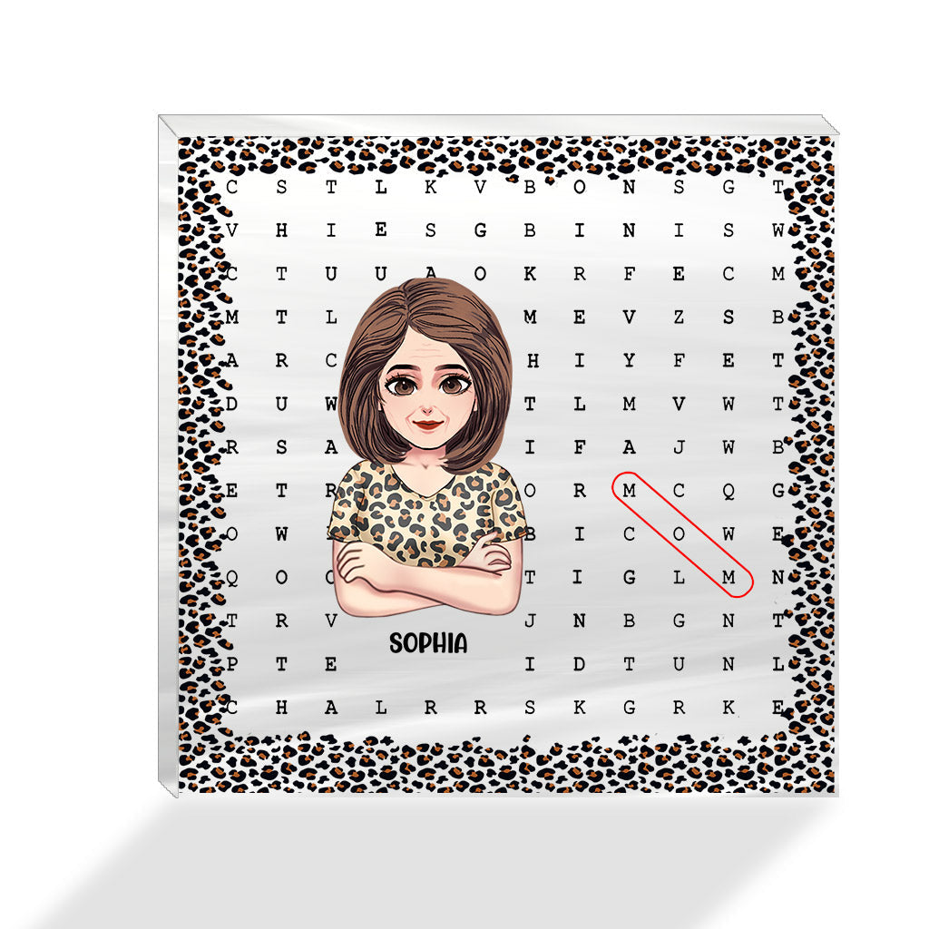 Mom Scrabble Puzzle - Personalized Mother's Day Mother Custom Shaped Acrylic Plaque