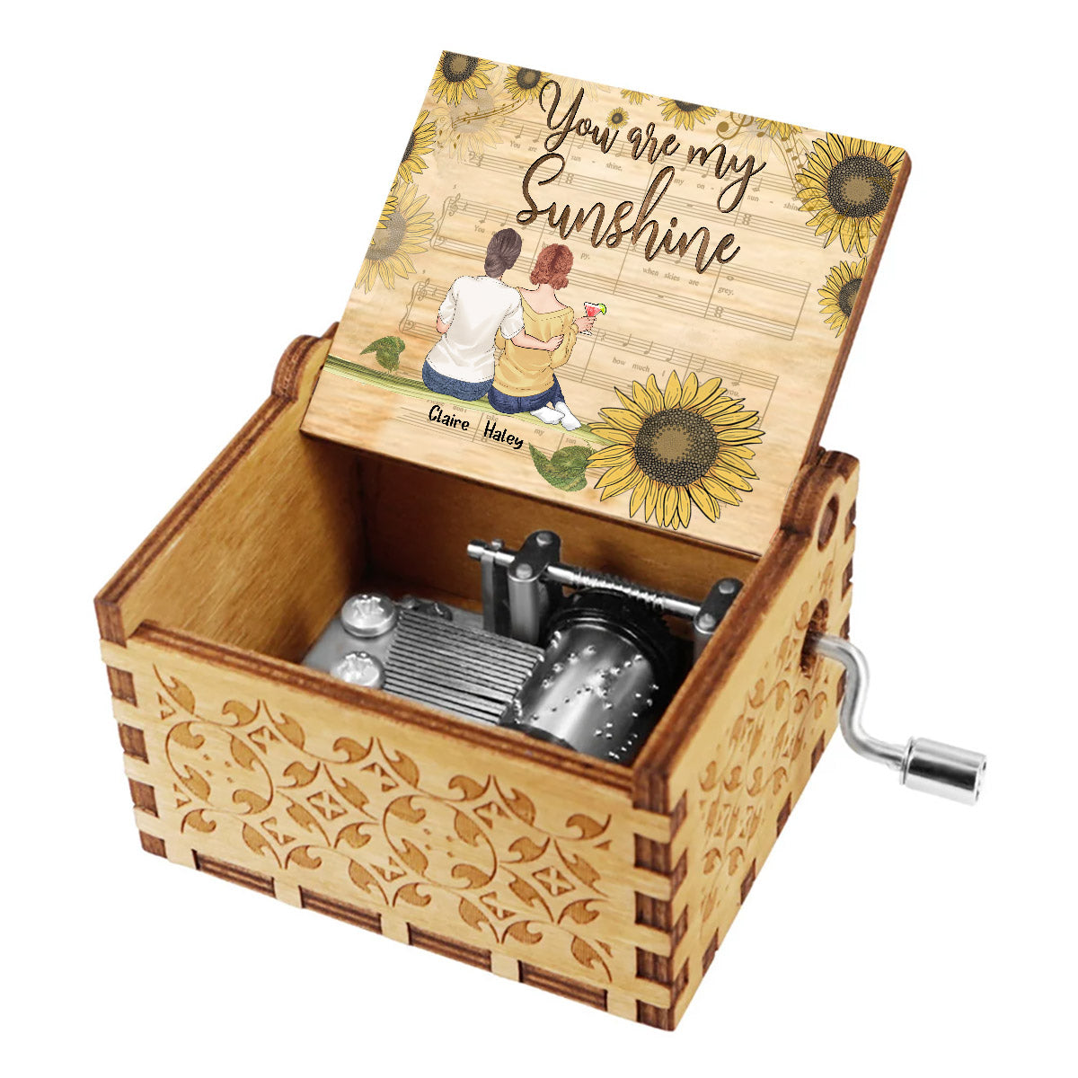 You Are My Sunshine - Personalized Mother's Day Mother Hand Crank Music Box