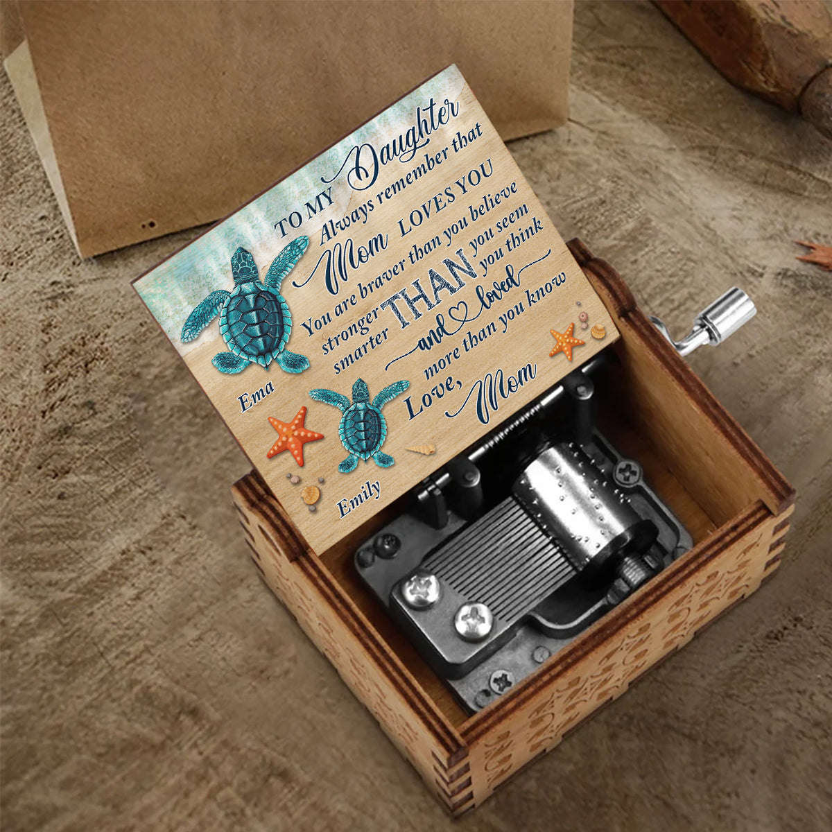 Always Remember That - Gift for grandma, mom, daughter, granddaughter, son, grandson, grandpa, dad - Personalized Hand Crank Music Box