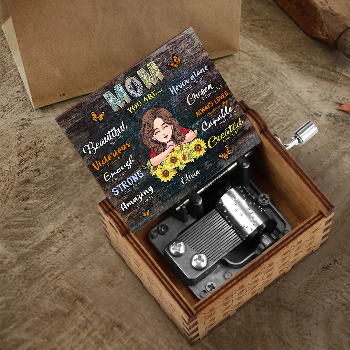 Mom You Are - Gift for mom, aunt, grandma - Personalized Hand Crank Music Box