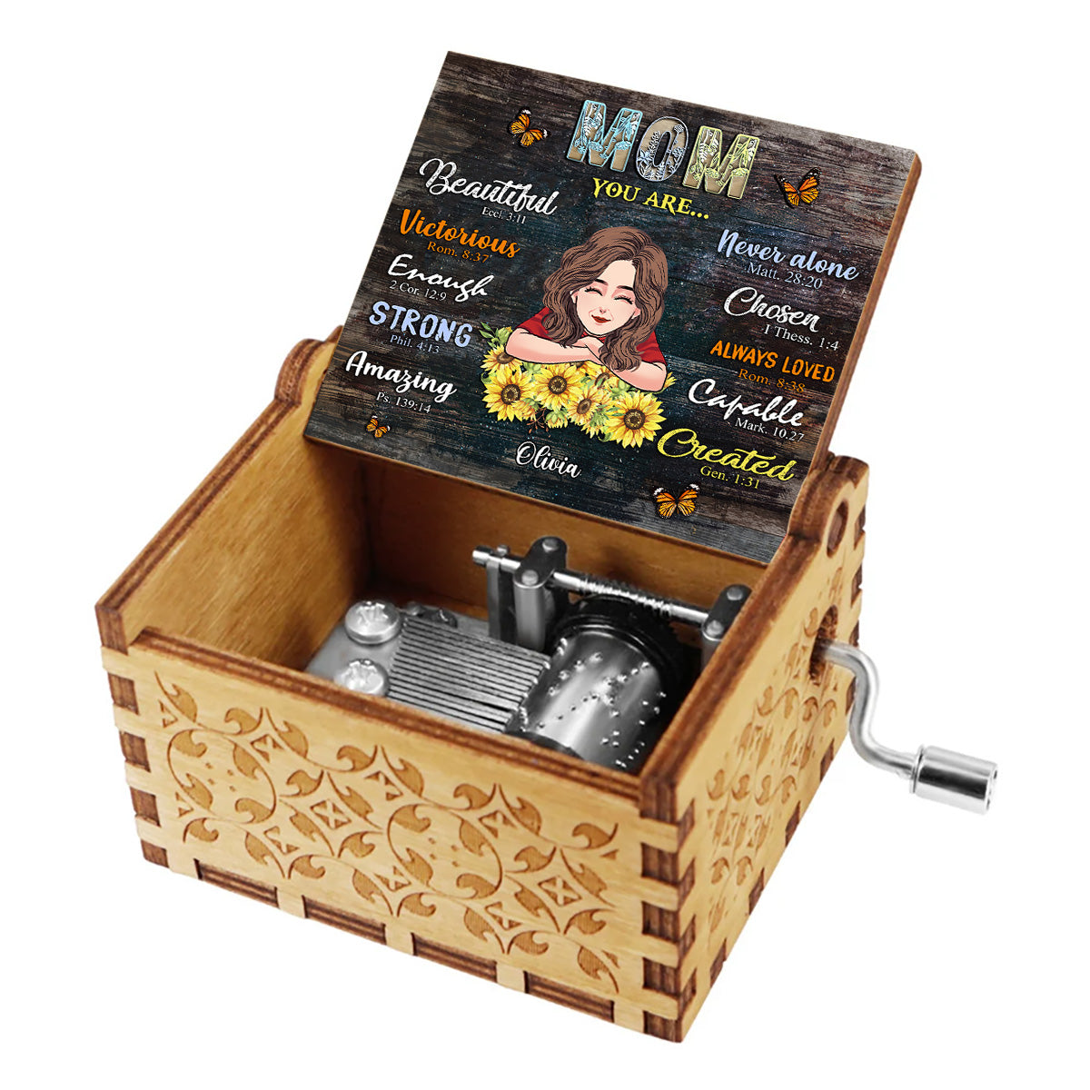 Mom You Are - Gift for mom, aunt, grandma - Personalized Hand Crank Music Box