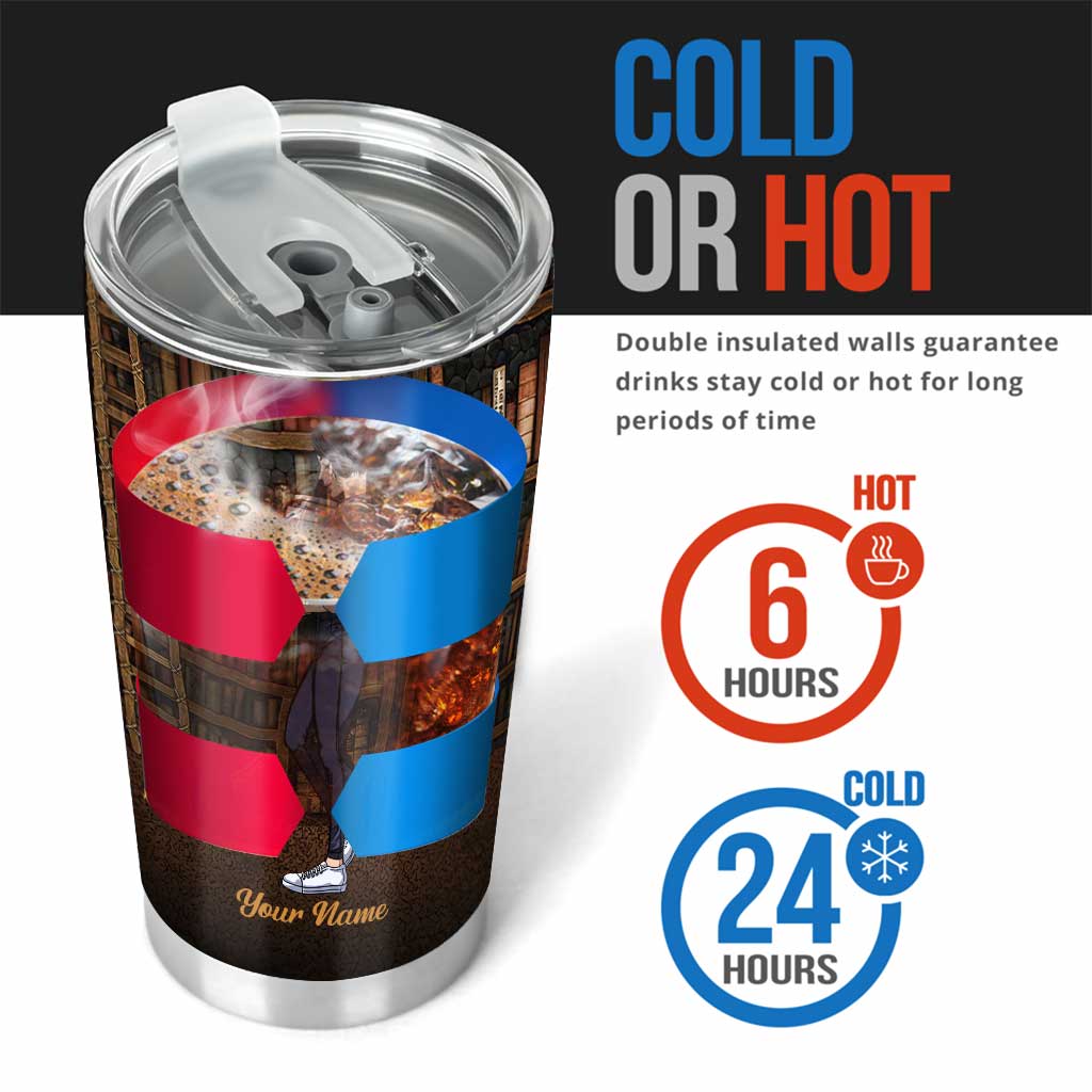 And Into The Library I Go - Personalized Book Tumbler