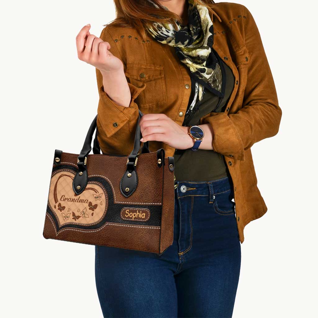 Grandma - Personalized Grandma Leather Handbag