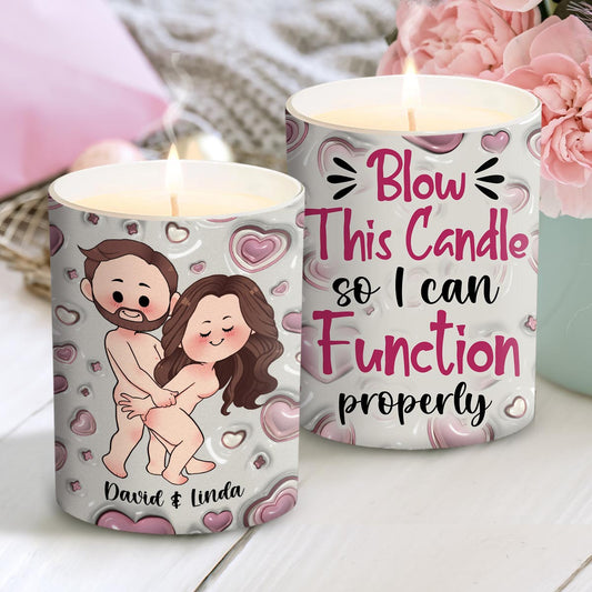 Blow So I Can - Personalized Couple Candle With Wooden Lid