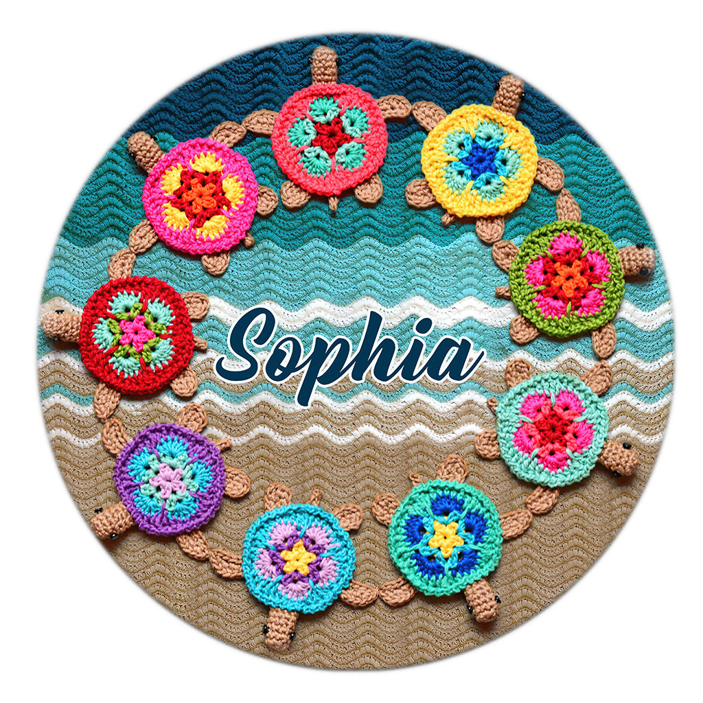Love Turtles - Personalized Turtle Round Rug
