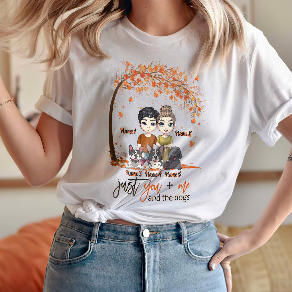 You Me And The Dogs - Personalized Fall Couple T-shirt and Hoodie