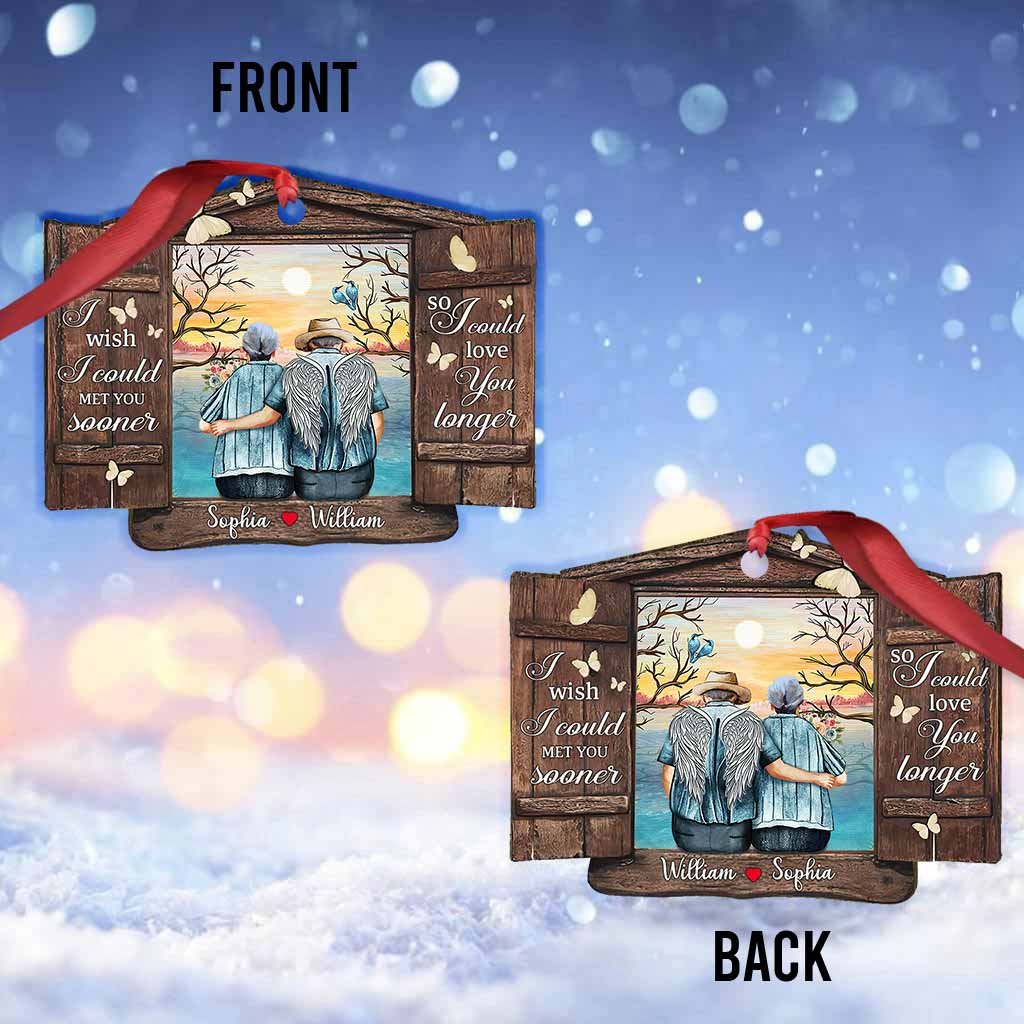 Wish You Were Here - Personalized Christmas Couple Ornament (Printed On Both Sides)