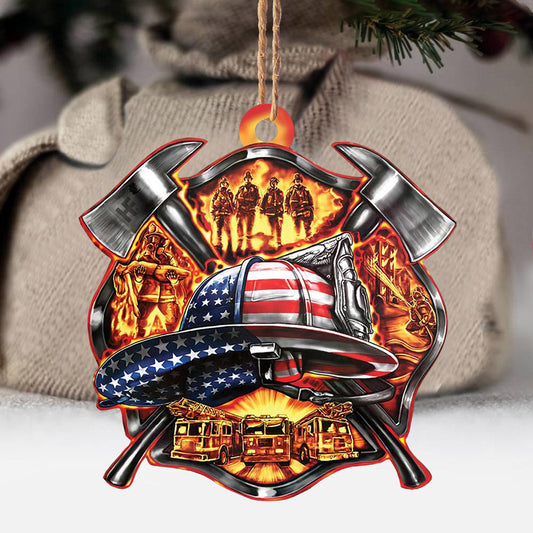 Proud To Be A Firefighter - Christmas Firefighter Ornament (Printed On Both Sides)