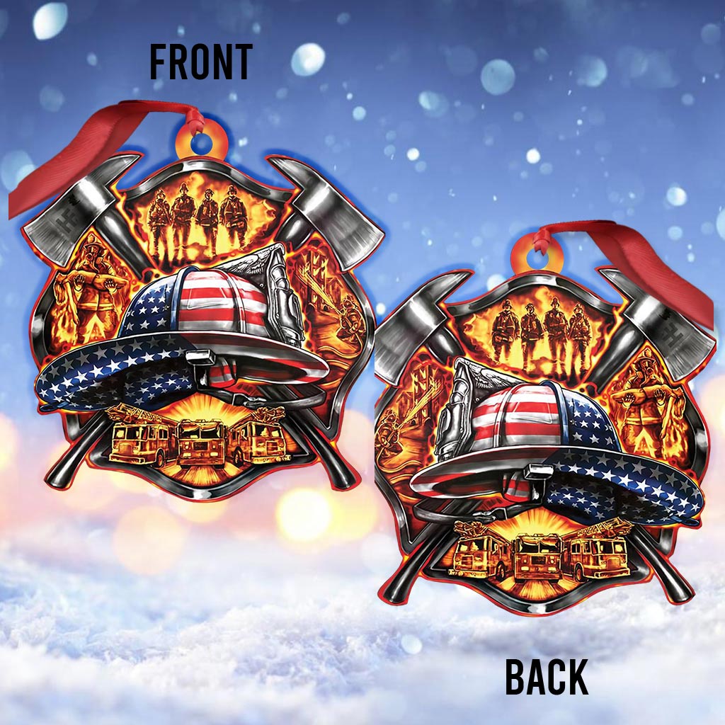 Proud To Be A Firefighter - Christmas Firefighter Ornament (Printed On Both Sides)