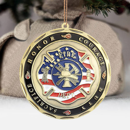 Love Firefighters - Christmas Firefighter Ornament (Printed On Both Sides)