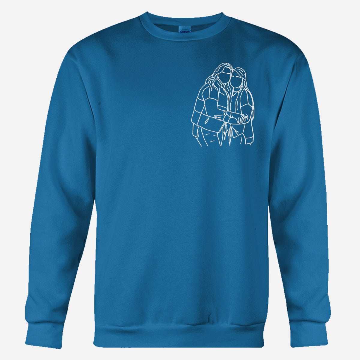 Custom Line Art - Personalized Bestie Embroidered Sweater