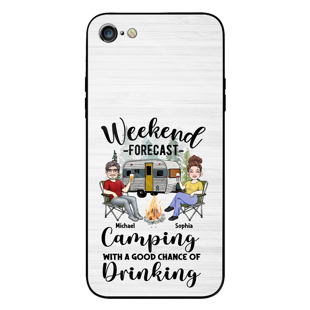 Weekend Forecast - Personalized Camping Clear Phone Case
