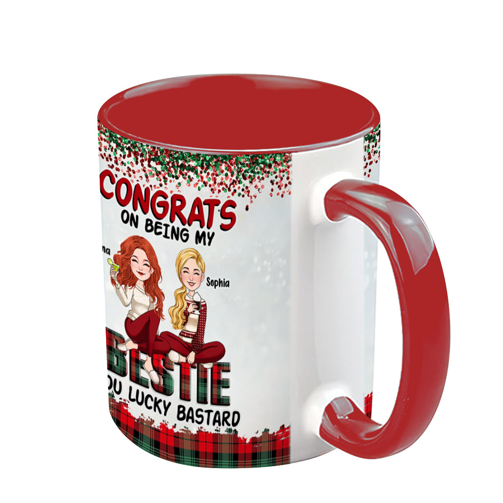 Lucky Bastard Besties - Personalized Bestie Accent Mug