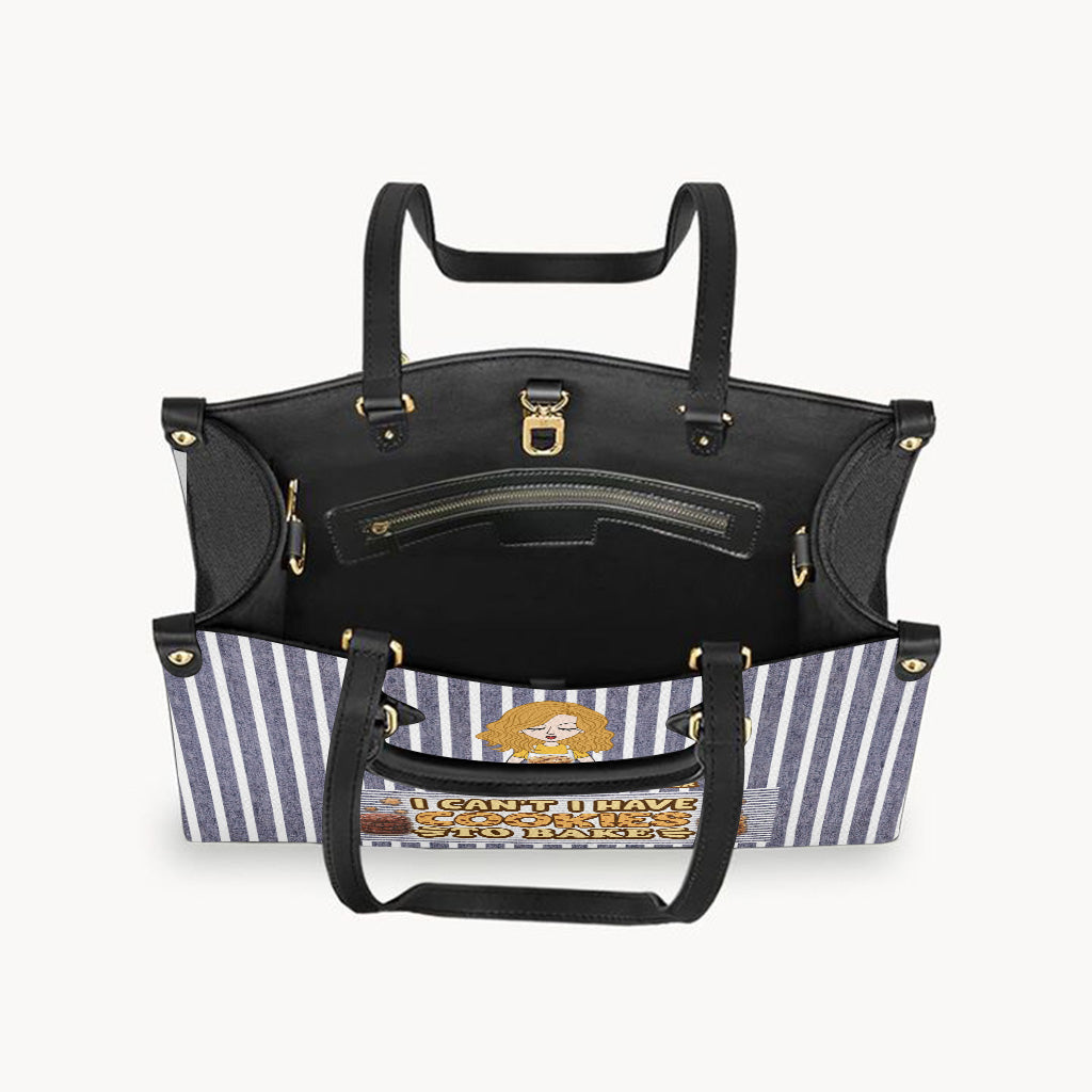 I Can't I Have Cookies To Bake - Personalized Baking Leather Handbag