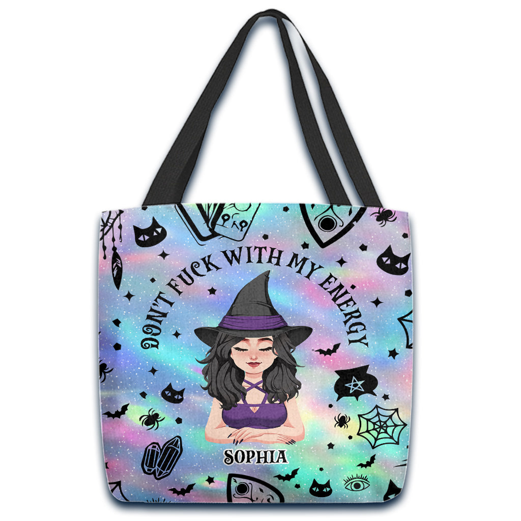 Don't F With My Energy - Personalized Witch Tote Bag