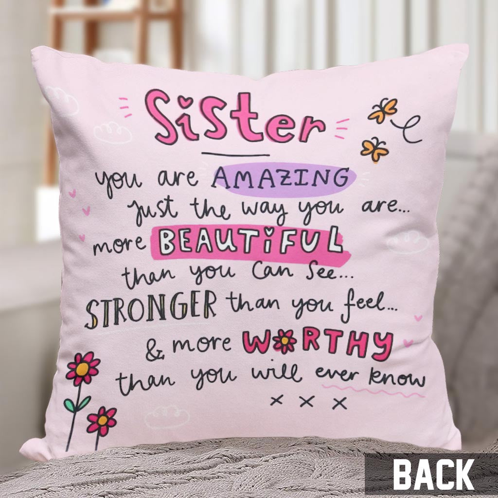 You Are Amazing - Personalized Sister Throw Pillow