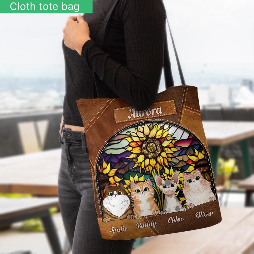 You Are My Sunshine Sunflower Stained Glass - Personalized Dog Tote Bag