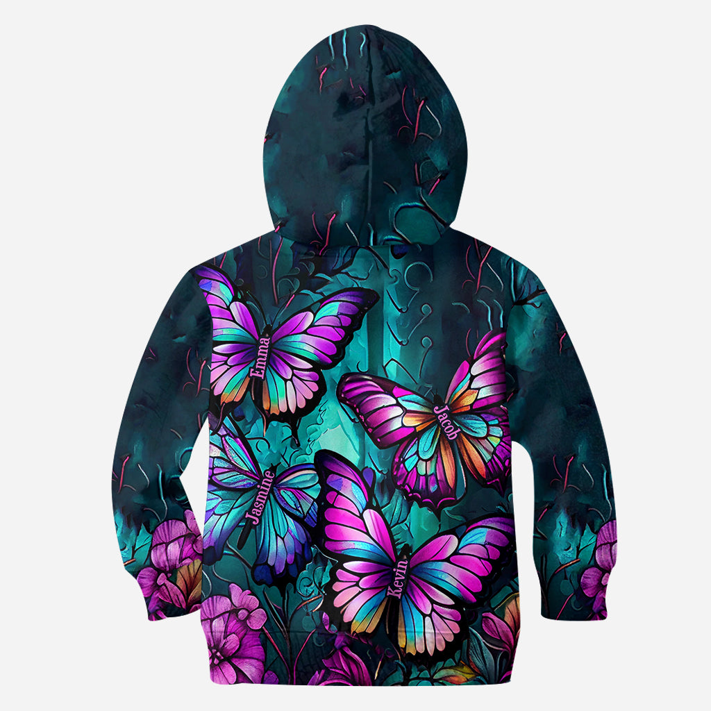 Grandma's Butterflies - Personalized Grandma All Over Shirt