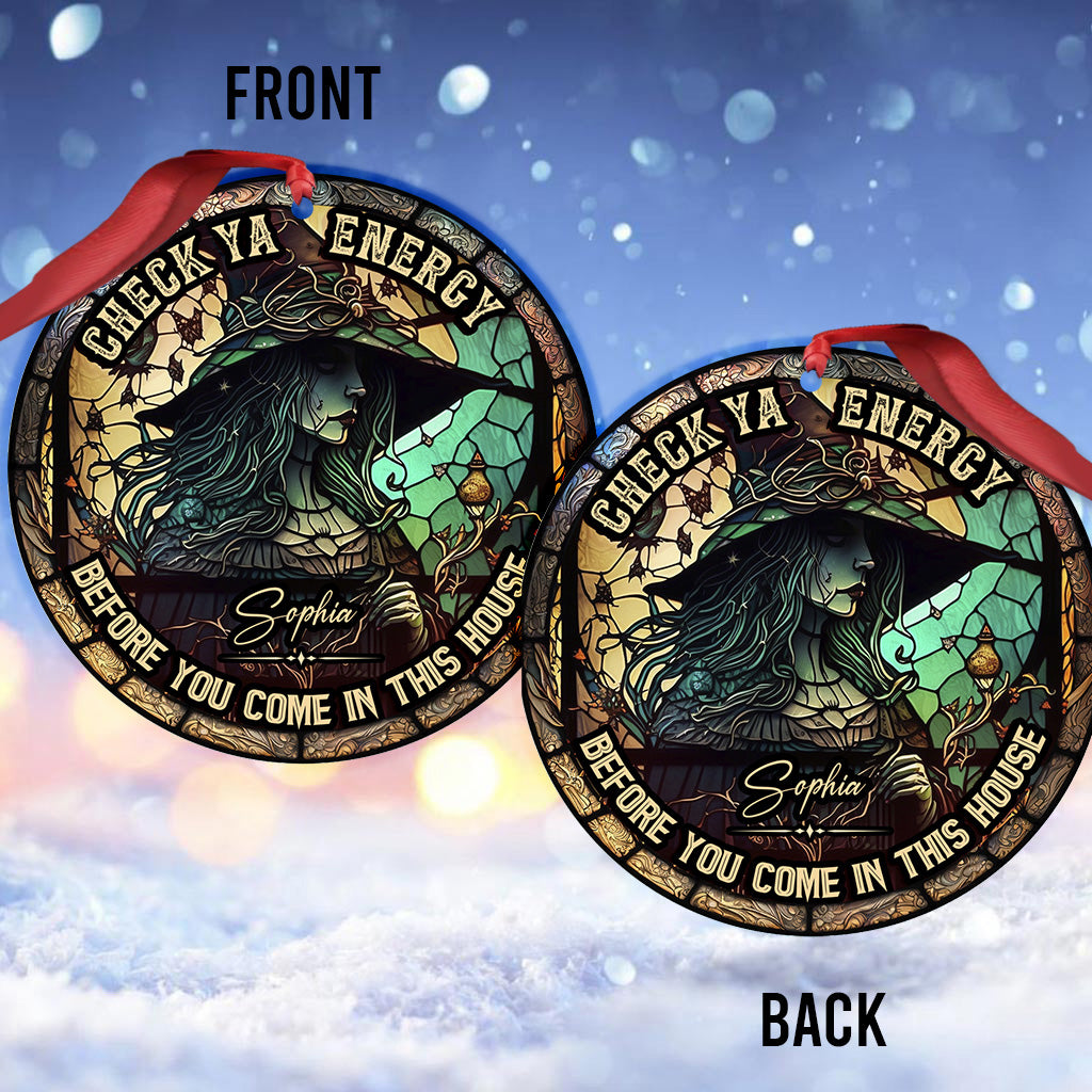 Check Ya Energy - Personalized Witch Ornament