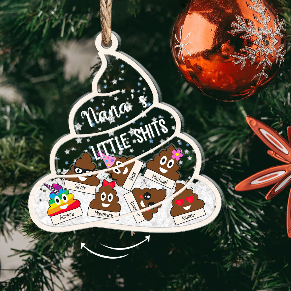 Nana's Little Cuties - Gift for grandma, mom, dad, grandpa - Personalized 3 Layered Shaker Ornament